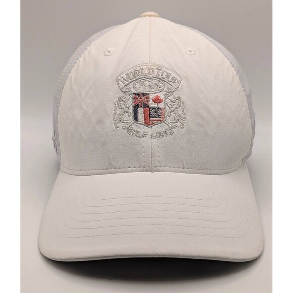 TaylorMade Adidas World Tour Golf Links Crest Fitted L/XL Flexfit Stretch Hat - Picture 3 of 7